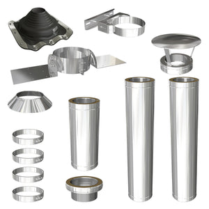 5" Single Storey Garden Shed/Outhouse Flue Kit - Stainless Steel